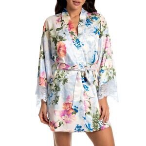 NWT In Bloom Women's Floral Print Lightweight Waist Tie Robe